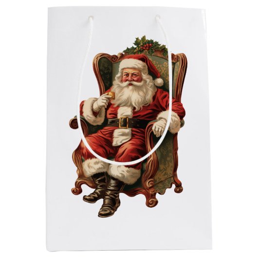 Vintag Weihnachten Mittlere Geschenktüte (Vorderseite)