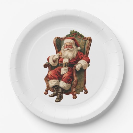 Vintag Weihnachten Pappteller (Vorderseite)