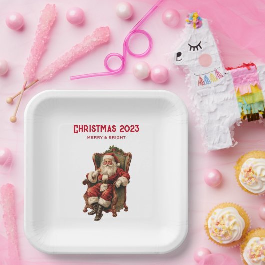 Vintag Weihnachten Pappteller (Party)