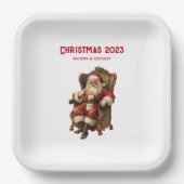 Vintag Weihnachten Pappteller (Vorderseite)