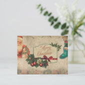 Vintag Weihnachten Postkarte (Stehend Vorderseite)