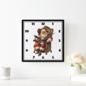 Vintag Weihnachten Quadratische Wanduhr (Zuhause)