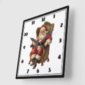 Vintag Weihnachten Quadratische Wanduhr (Winkel)