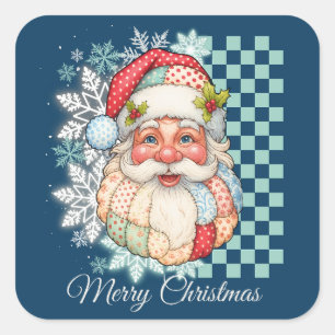 Vintag Weihnachten Quadratischer Aufkleber