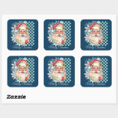 Vintag Weihnachten Quadratischer Aufkleber (Blatt)