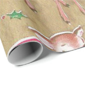 Vintag, Weihnachten, Rentier, rustikal Geschenkpapier (Rolleneckpunkt)