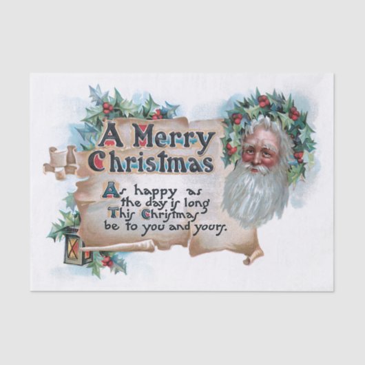 Vintag Weihnachten und Weihnachten Gruß Seidenpapier (Vorderseite)