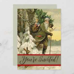Vintag Weihnachten Viktorianischer Urlaub Einladung