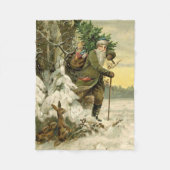 Vintag Weihnachten Viktorianischer Urlaub Fleecedecke (Vorderseite)