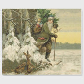 Vintag Weihnachten Viktorianischer Urlaub Geschenkpapier (Flach)