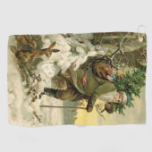 Vintag Weihnachten Viktorianischer Urlaub Golfhandtuch (Horizontal)