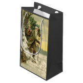 Vintag Weihnachten Viktorianischer Urlaub Kleine Geschenktüte (Rückseite Schrägansicht)