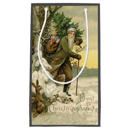 Vintag Weihnachten Viktorianischer Urlaub Kleine Geschenktüte (Vorderseite)