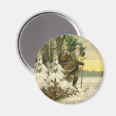 Vintag Weihnachten Viktorianischer Urlaub Magnet (Vorderseite/Rückseite)