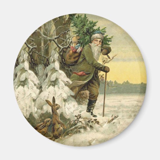 Vintag Weihnachten Viktorianischer Urlaub Magnet (Vorne)