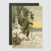 Vintag Weihnachten Viktorianischer Urlaub Magnetkarte (Vorne/Hinten)