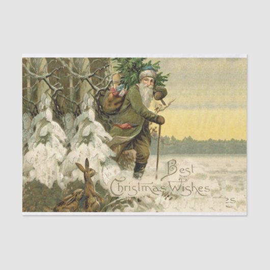 Vintag Weihnachten Viktorianischer Urlaub Seidenpapier (Vorderseite)