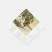 Vintag Weihnachten Viktorianischer Urlaub Serviette (Ecke)