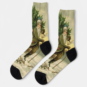 Vintag Weihnachten Viktorianischer Urlaub Socken