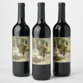 Vintag Weihnachten Viktorianischer Urlaub Weinetikett (Flaschen)