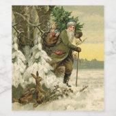 Vintag Weihnachten Viktorianischer Urlaub Weinetikett (Einzelnes Label)