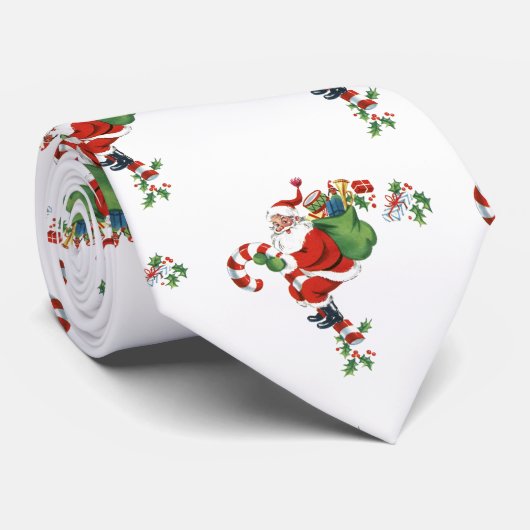 Vintag Weihnachten Vintag Liebhaber des Roten Fest Krawatte (Gerollt)