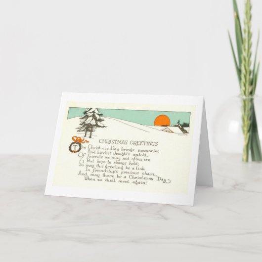 Vintag - Weihnachtsgrüße an Freunde, Feiertagskarte (Vorderseite)