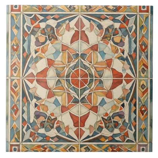 Vintag, Weihnachtsmosaik Muster, Keramik Tile Fliese (Vorderseite)