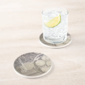 Vintag-Weihnachtsmotiv mit Keksen und Kaffee Getränkeuntersetzer (Seite)