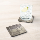 Vintag-Weihnachtsmotiv mit Keksen und Kaffee Getränkeuntersetzer (Rechte Seite)