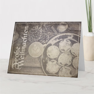 Vintag-Weihnachtsmotiv mit Keksen und Kaffee Karte