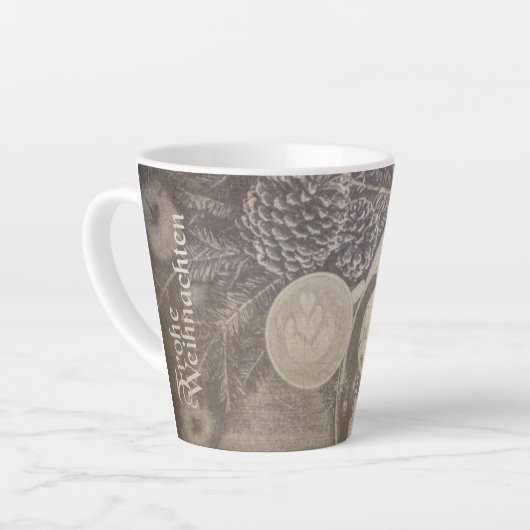 Vintag-Weihnachtsmotiv mit Keksen und Kaffee Milchtasse (Linke Ecke)