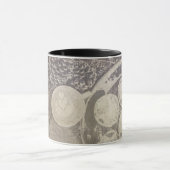 Vintag-Weihnachtsmotiv mit Keksen und Kaffee Tasse (Zentrum)