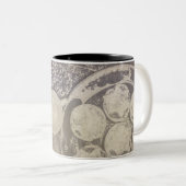 Vintag-Weihnachtsmotiv mit Keksen und Kaffee Zweifarbige Tasse (VorderseiteRechts)