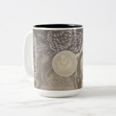 Vintag-Weihnachtsmotiv mit Keksen und Kaffee Zweifarbige Tasse (Vorderseite Links)