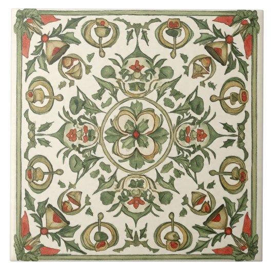 Vintag, Weihnachtsschmuck, Keramik Tile Fliese (Vorderseite)
