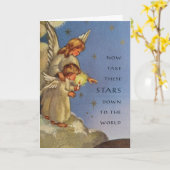 Vintag - Weihnachtssterne im Himmel, Karte (Gelbe Blume)