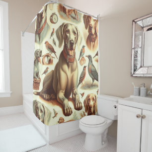 Vintag Weimaraner nahtlos Duschvorhang