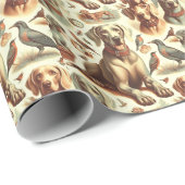 Vintag Weimaraner nahtlos Geschenkpapier (Rolleneckpunkt)