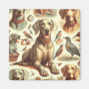 Vintag Weimaraner nahtlos Magnet