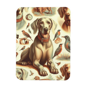 Vintag Weimaraner nahtlos Magnet