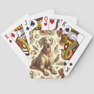Vintag Weimaraner nahtlos Spielkarten