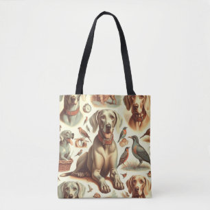 Vintag Weimaraner nahtlos Tasche