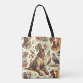 Vintag Weimaraner nahtlos Tasche (Rückseite)
