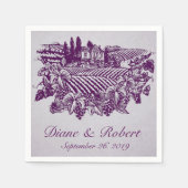 Vintag Weintrauben Lila Empfang Napkins Serviette (Vorderseite)