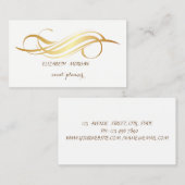 Vintag, weiß, Gold Visitenkarte (Vorne/Hinten)