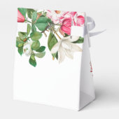 Vintag-Weiß-und rosa-Magnolien-Blume Monogramm Geschenkschachtel (Rückseite)