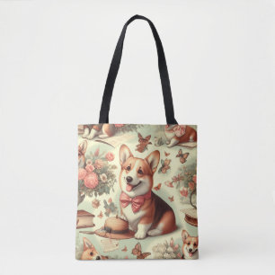 Vintag Welsh Corgi Cardigan Illustration Tasche