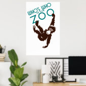 Vintag Wen im Zoo-Affen Poster (Heimbüro)
