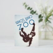 Vintag Wen im Zoo-Affen Postkarte (Stehend Vorderseite)